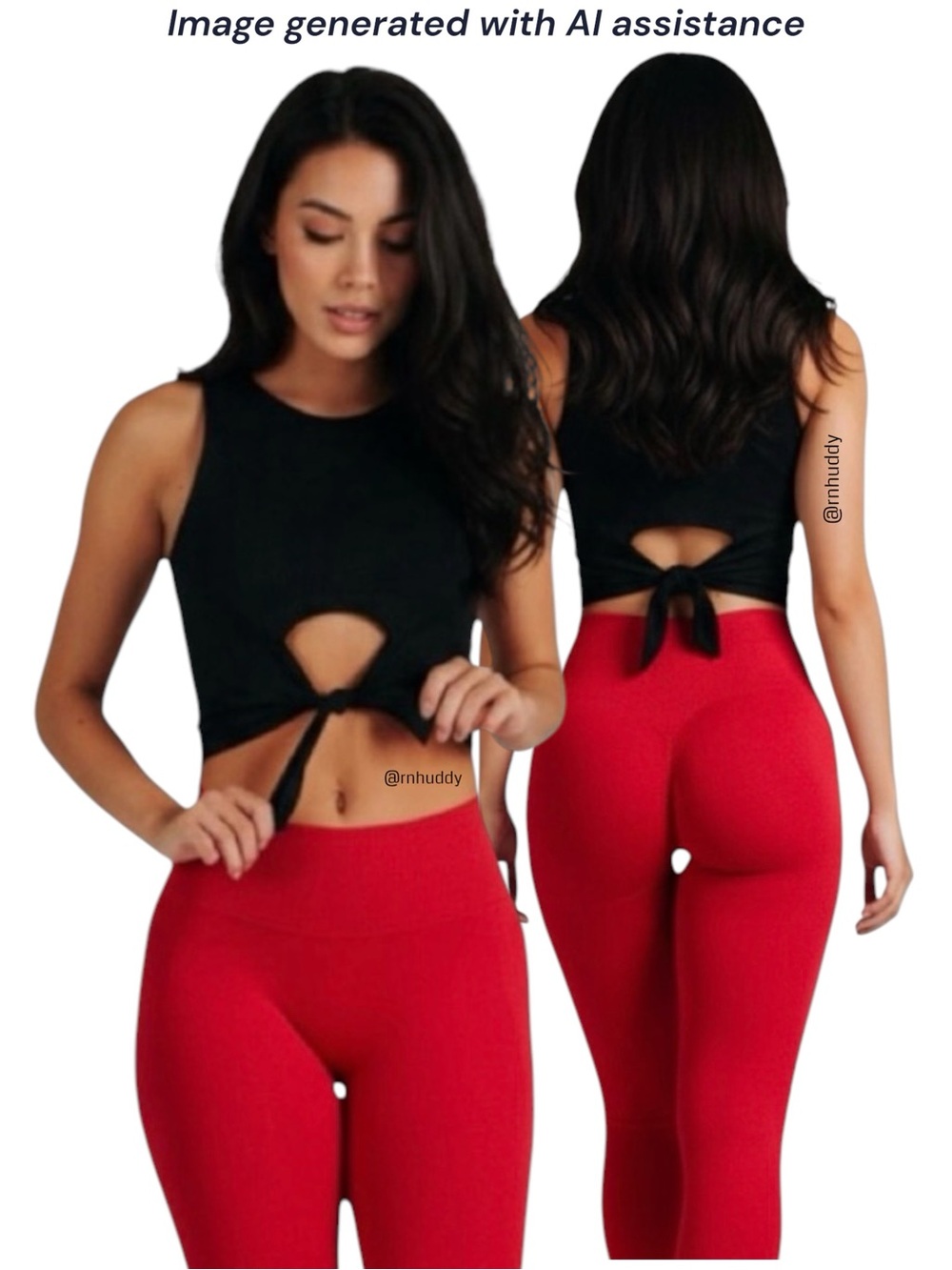 Yoga Democracy L black reversible knot top